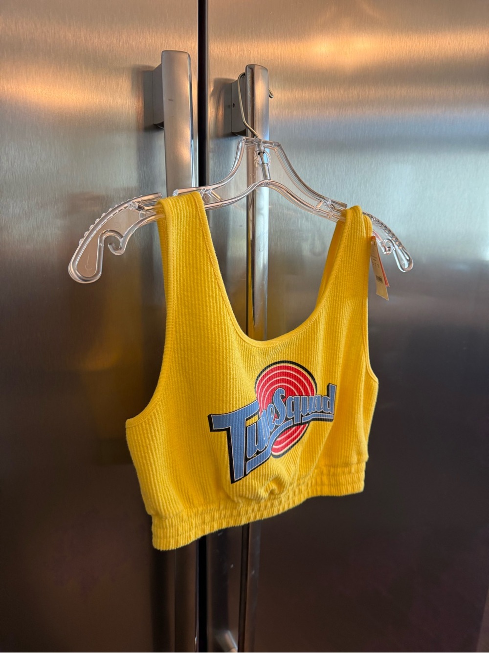 Tune Squad Yellow Ribbed Cropped Tank - Picture 6 of 7